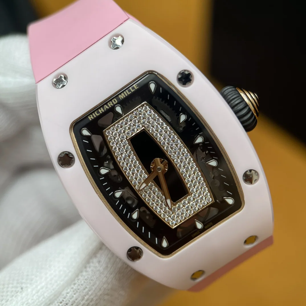 리차드밀 RM 07-01 핑크 세라믹 사파이어 티타늄 다이아 남성 시계 레플리카 44971 Richard Mille