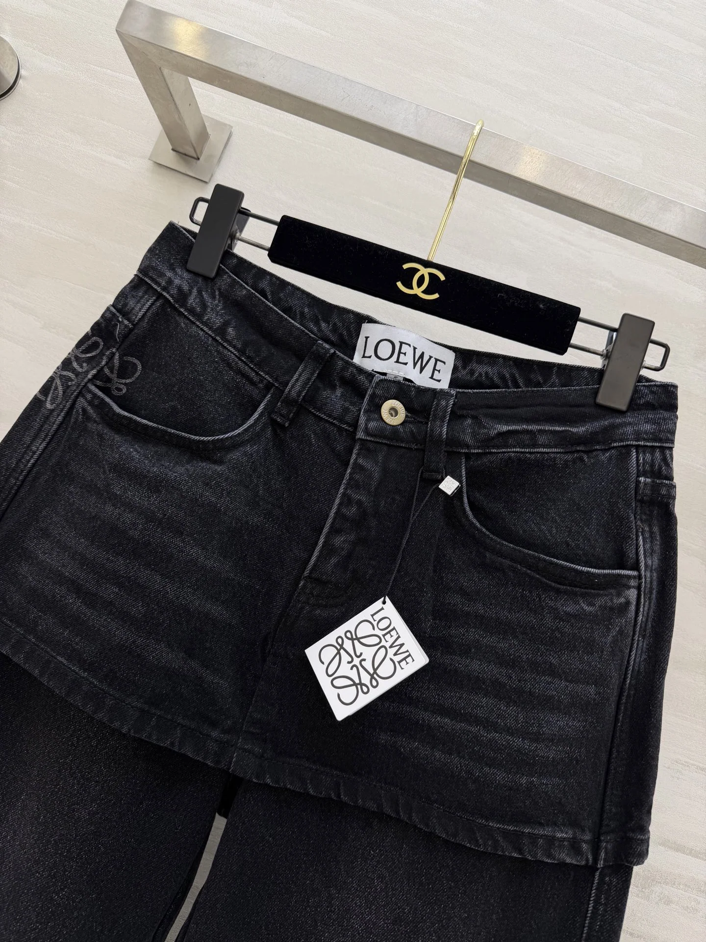 로에베 레이어드 와이드 레그 바지 상세 이미지 3