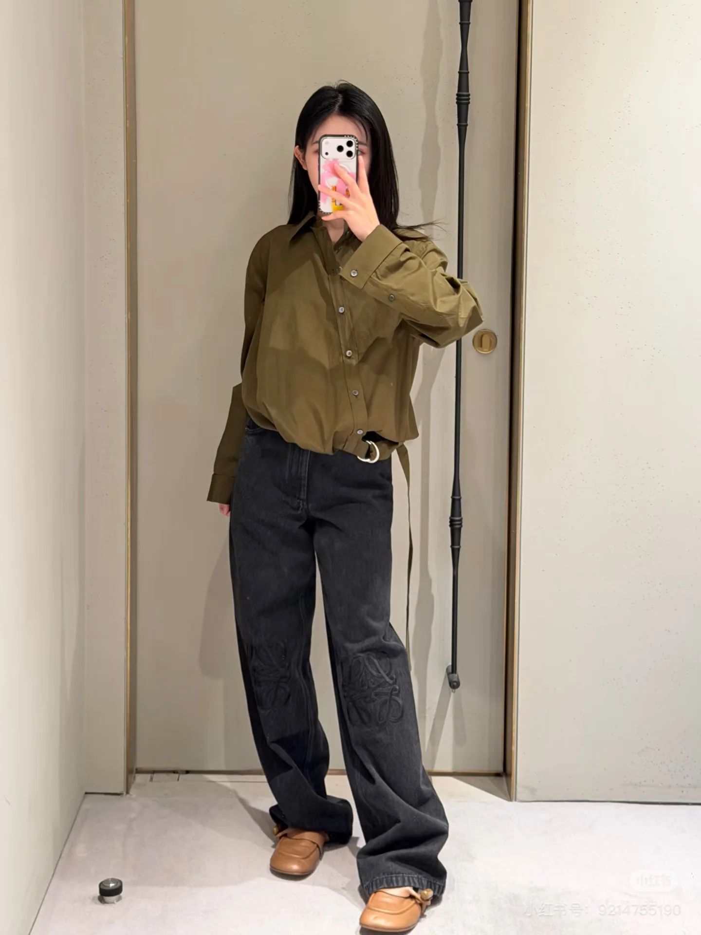 로에베 비대칭 사이드 벨트 여성 셔츠 상세 이미지 2
