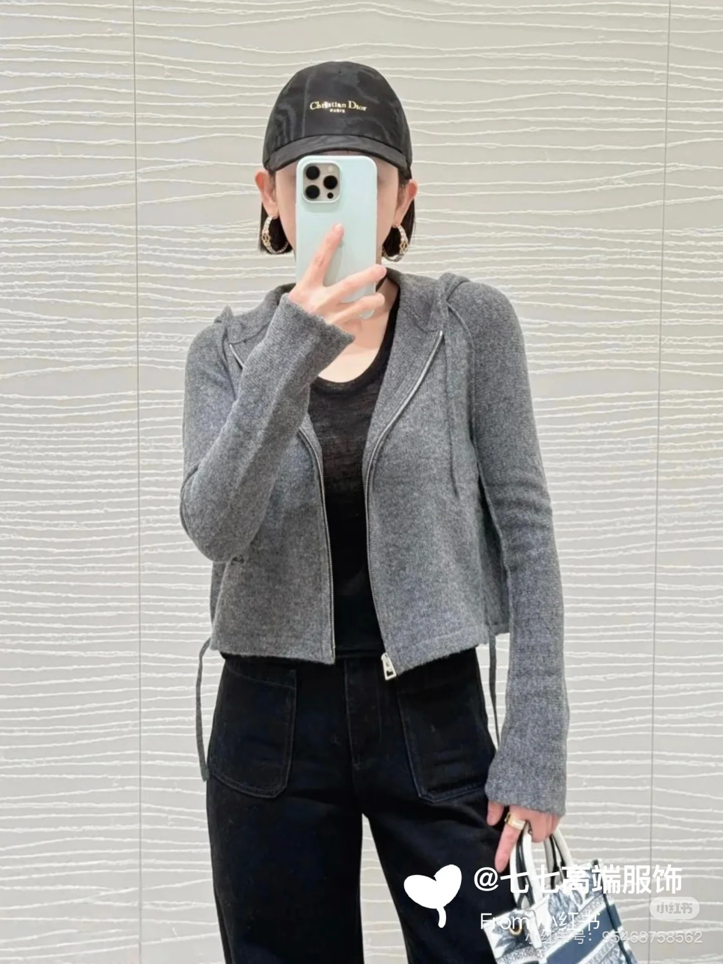 디올 후드 울 오버사이즈 여성 자켓 상세 이미지 6