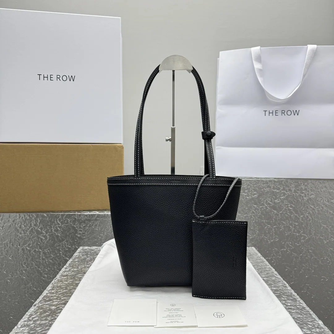 더로우 소립 라이치 블랙 스티치 토트백 상세 이미지 1