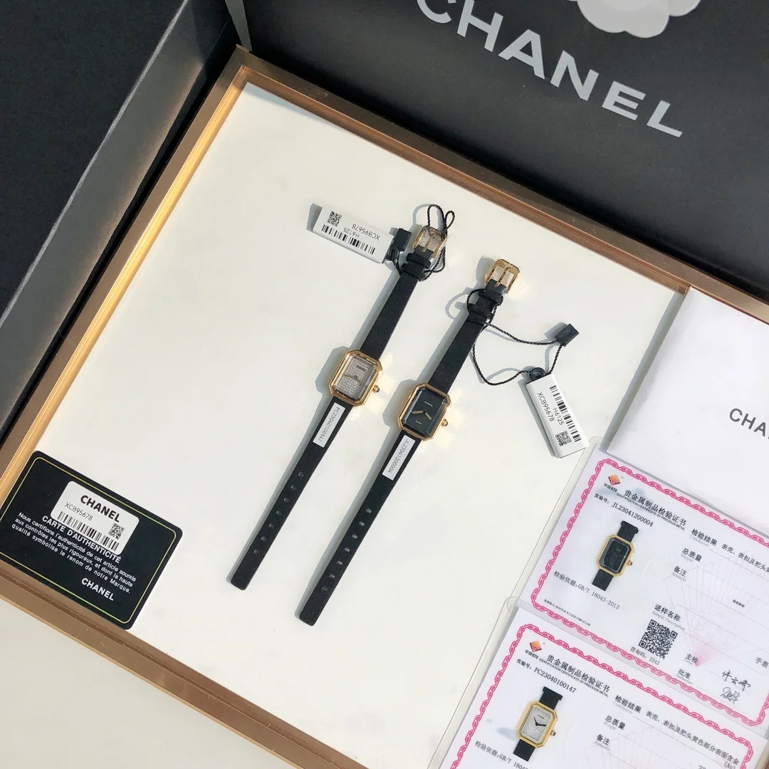 샤넬 슈가큐브 블랙골드 18 K 골드도금 쿼츠 여성 시계 18 K 상세 이미지 6