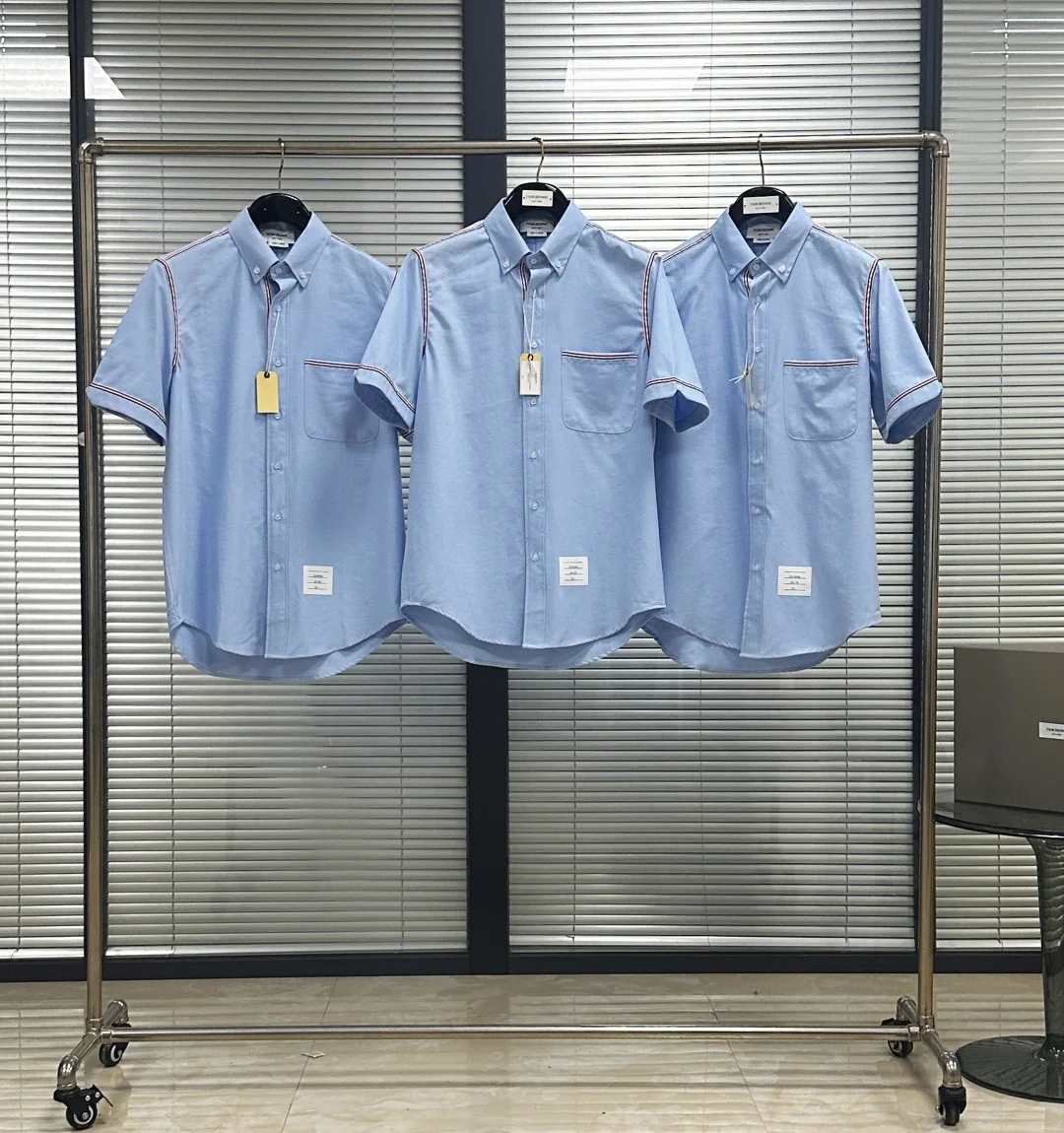 톰브라운 리본 장식 반팔 셔츠 상세 이미지 1