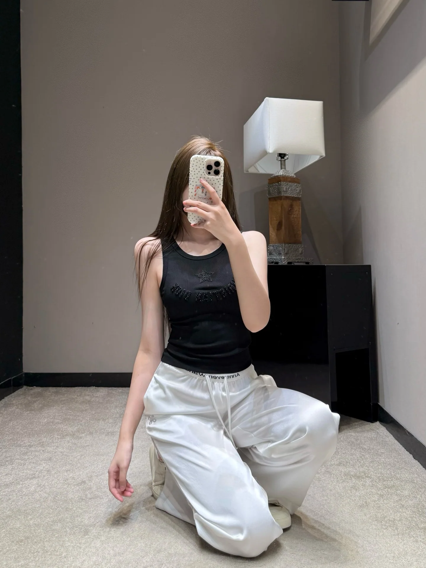 디올 비즈 별 장식 여성 반팔 티셔츠 상세 이미지 7