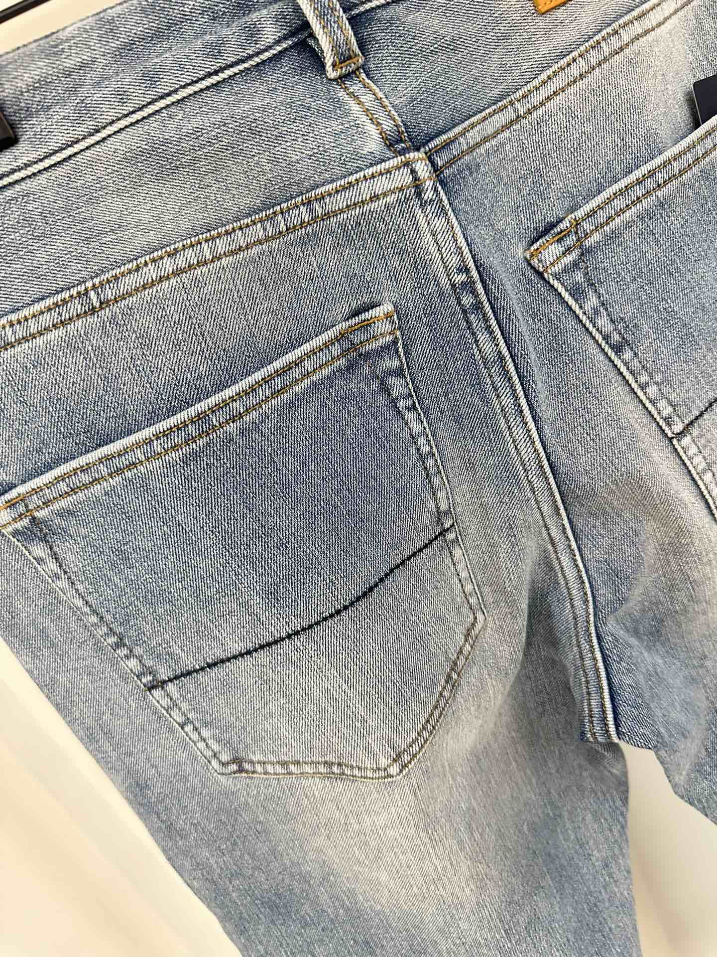 톰포드 남성 라이트 블루 데님 바지 상세 이미지 7