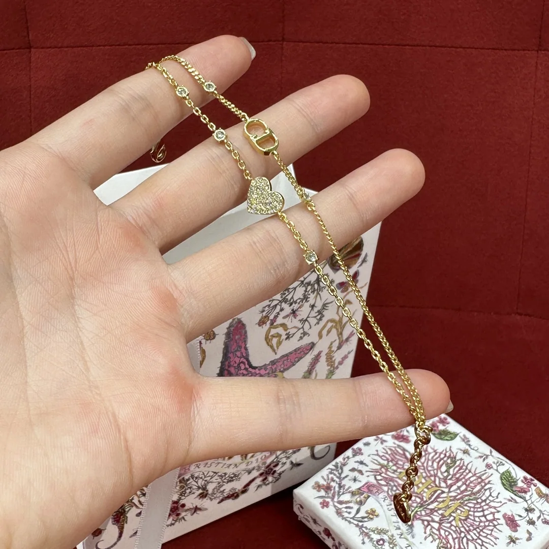 디올 클레어 드 륀느 하트 더블체인 팔찌 178706