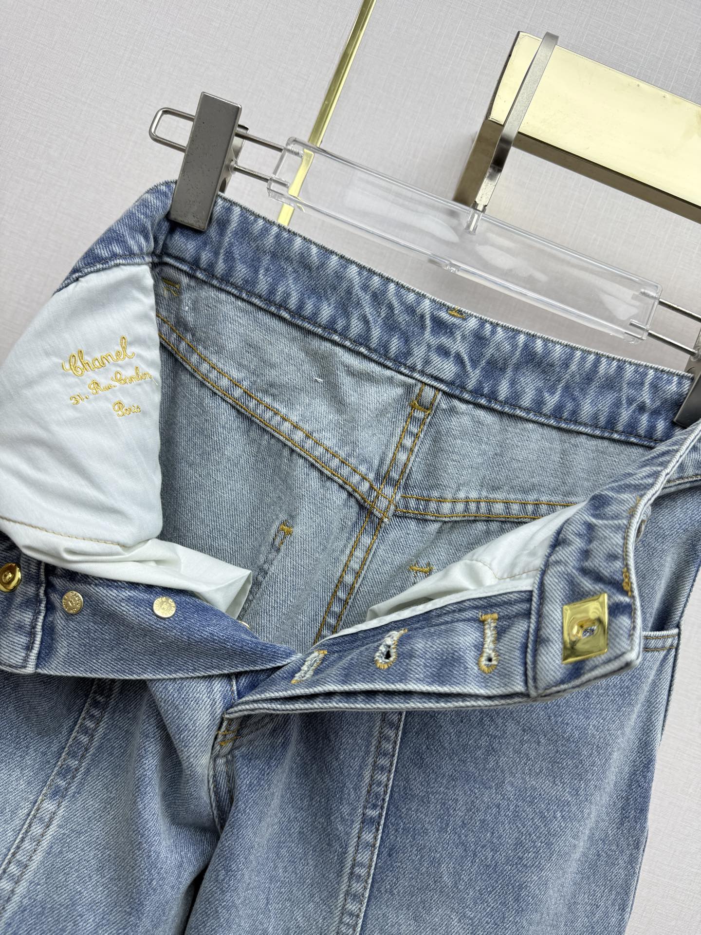 샤넬 데님 크롭 와이드 팬츠 상세 이미지 5