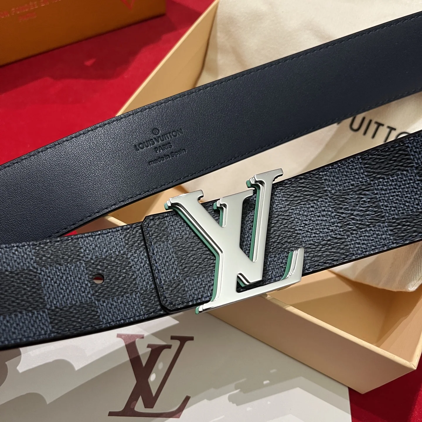 루이비통 LV 옵틱 버클 캔버스 벨트 상세 이미지 8