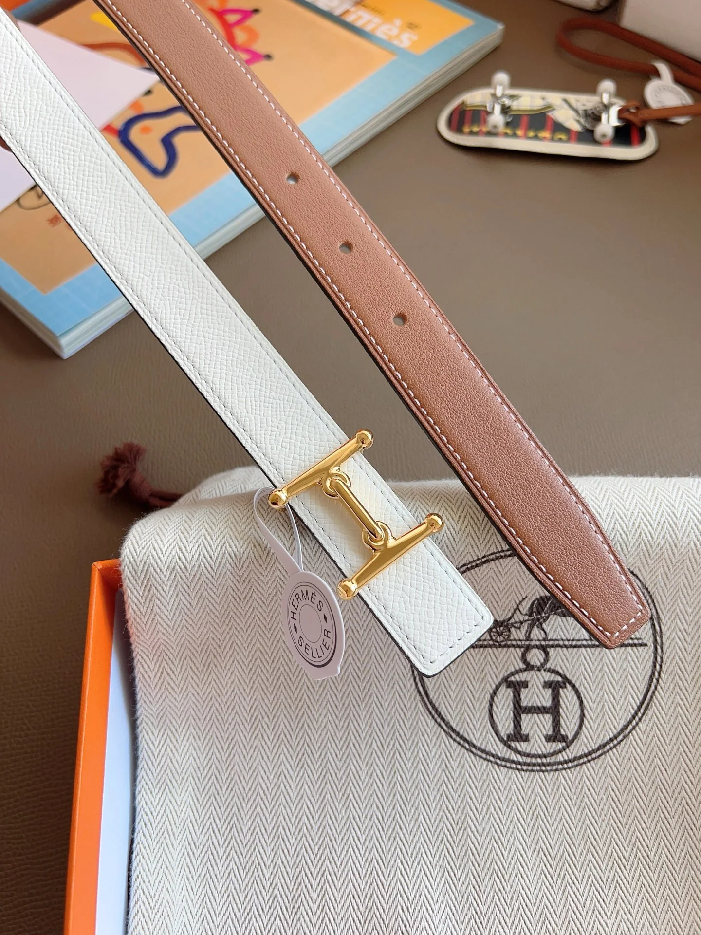 에르메스 엡솜 가죽 양면 스틸 버클 벨트 상세 이미지 6