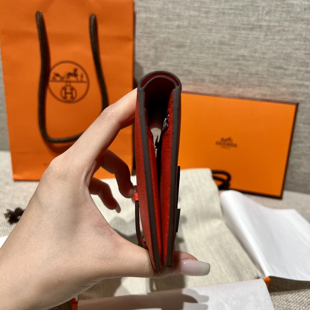 에르메스 플래그 레드 엡솜 팜프린트 지갑 상세 이미지 2