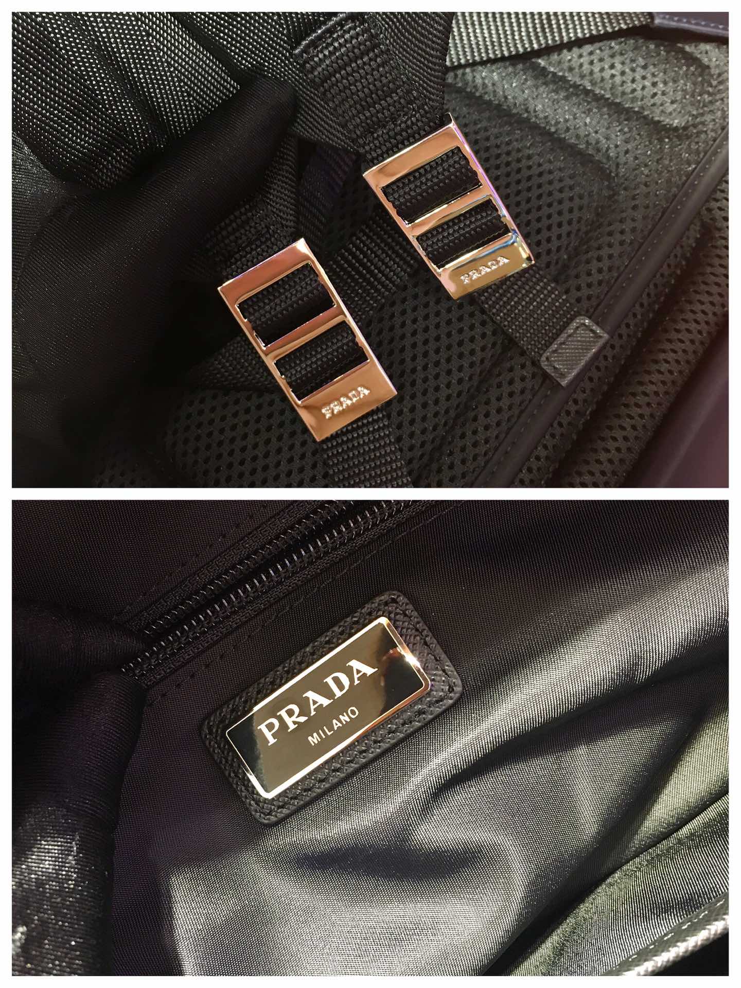 프라다 네이비 블루 사피아노 가죽 백팩 2VZ048 상세 이미지 9
