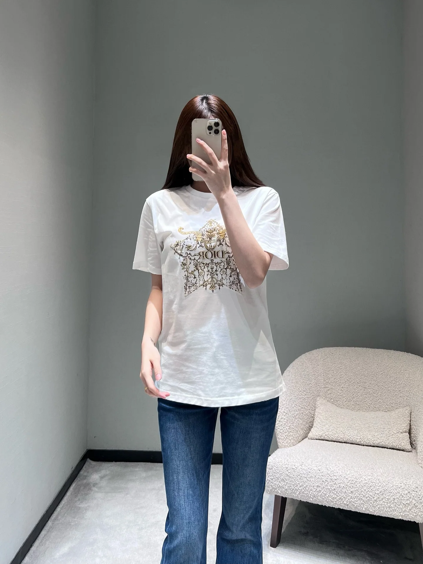 디올 스타버스트 라인스톤 반팔 티셔츠 26 SS 상세 이미지 9