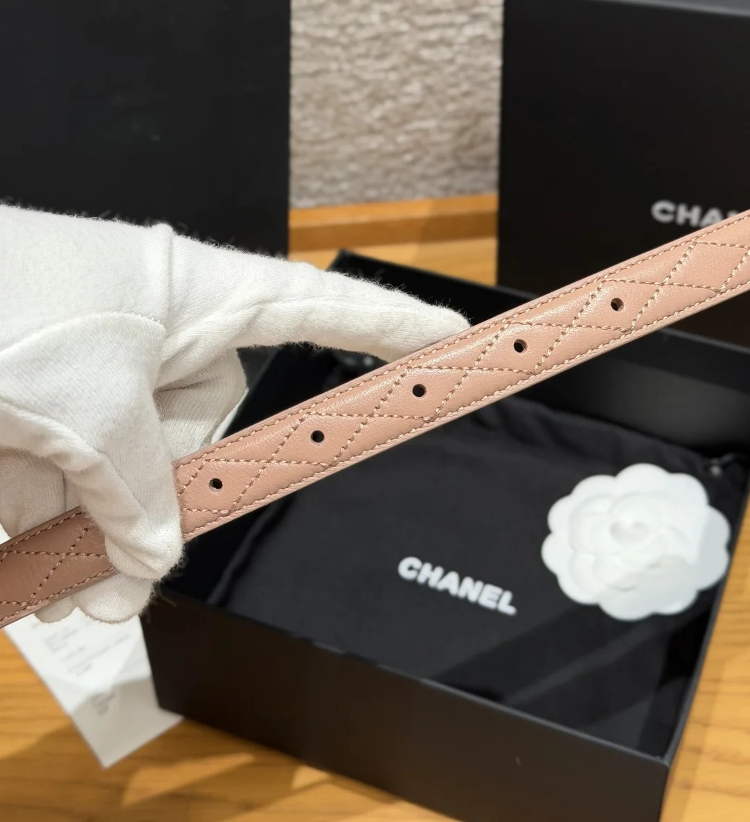 샤넬 퀼팅 램스킨 20mm 벨트 상세 이미지 4