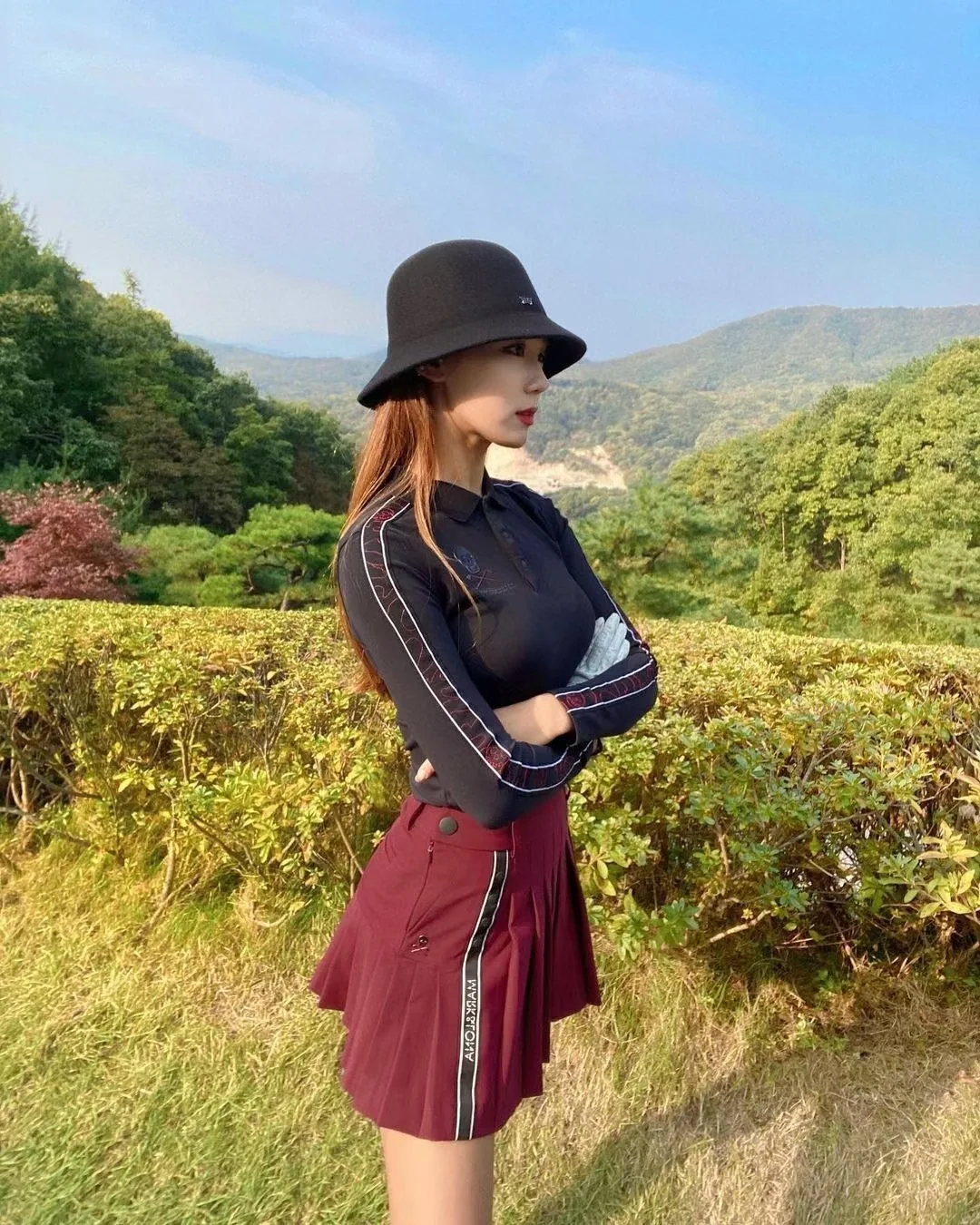 마크앤로나 여성 긴팔 골프 티셔츠 상세 이미지 1