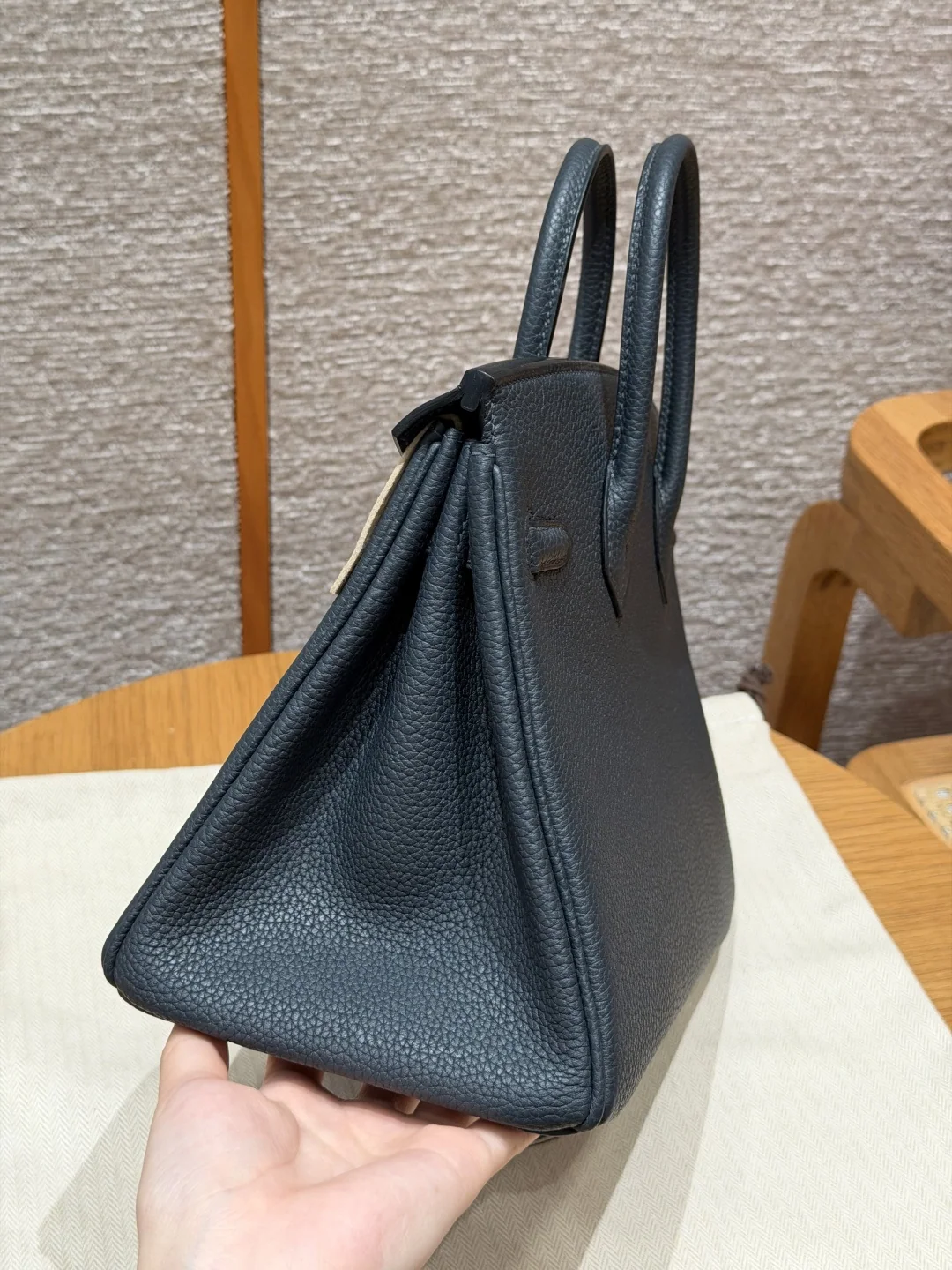 에르메스 버킨 25 더스티 그레이 토고 가죽 가방 상세 이미지 4