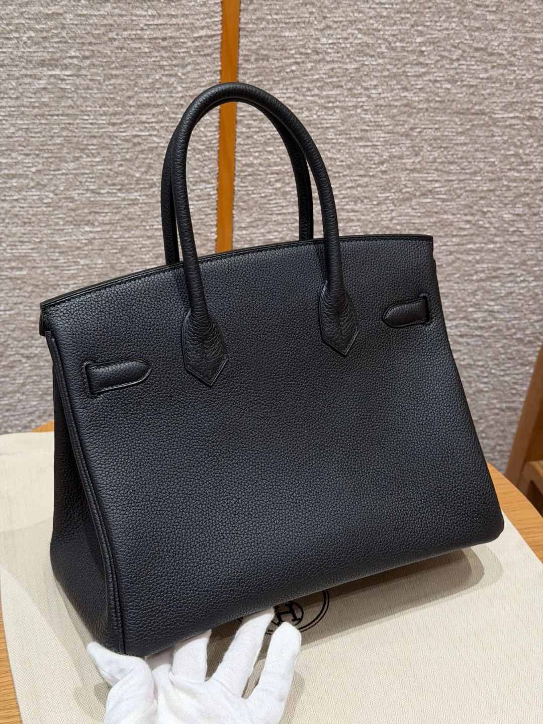 에르메스 버킨 가방 30 cm 블랙 토고 가죽 상세 이미지 2