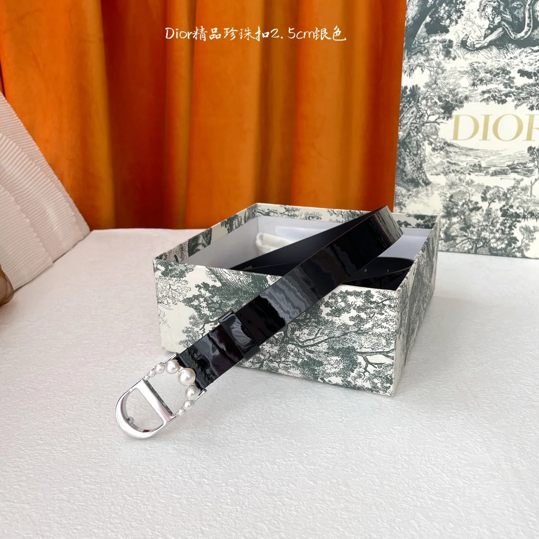 디올 CD 골드 버클 송아지가죽 벨트 상세 이미지 1