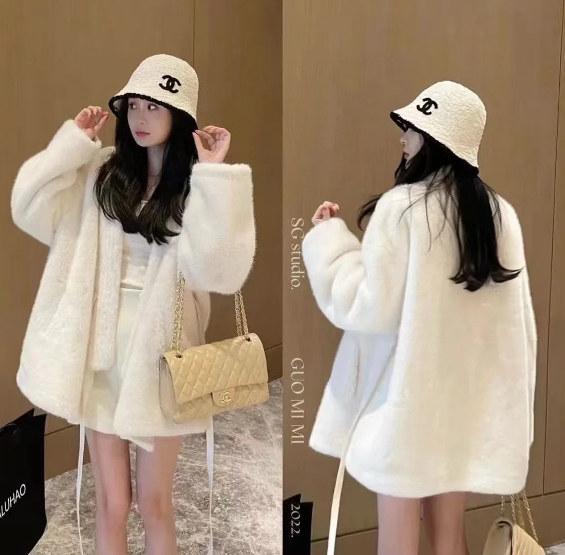 샤넬 램스킨 컬러블록 버킷햇 상세 이미지 3