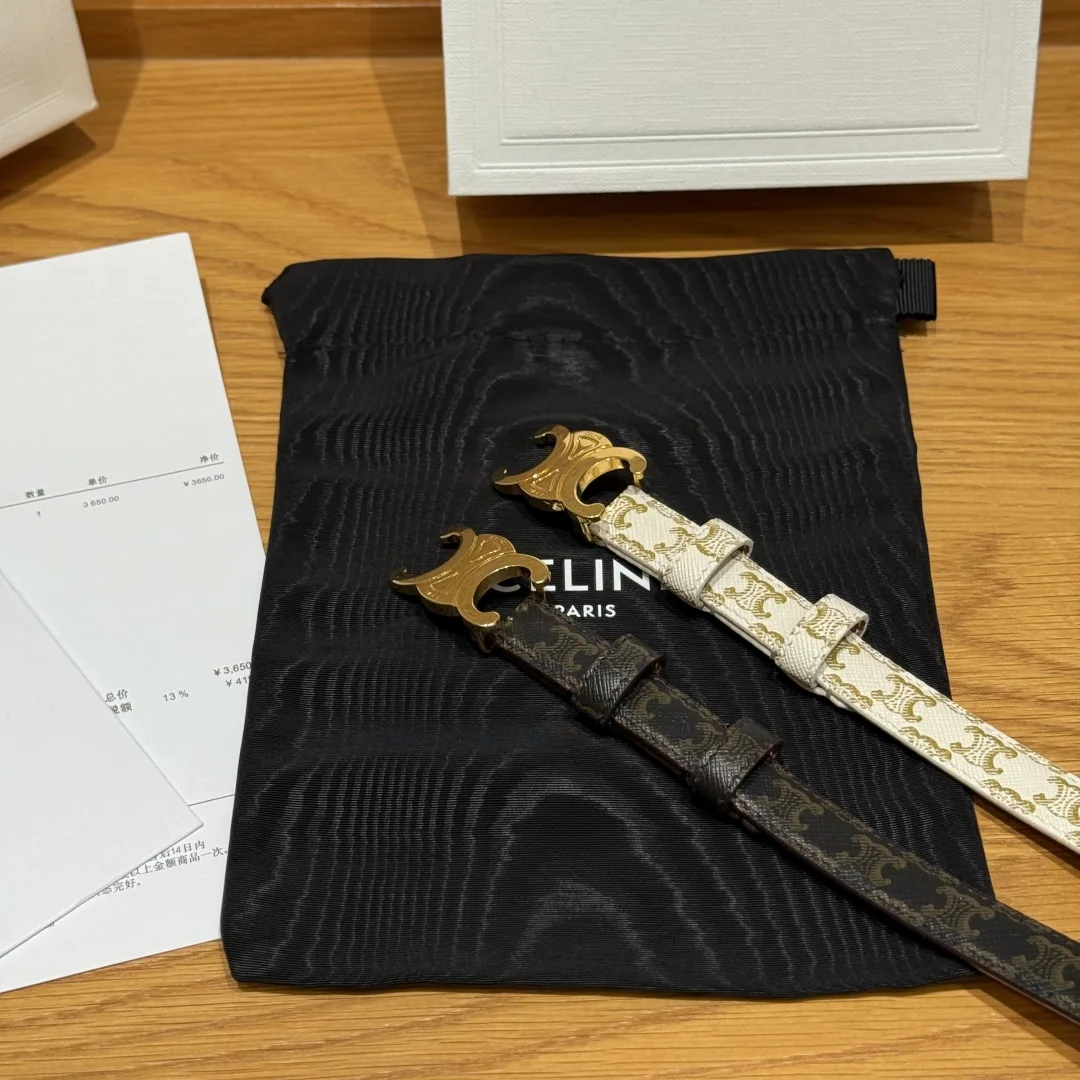 셀린느 트리옴프 양면 송아지가죽 벨트 상세 이미지 4