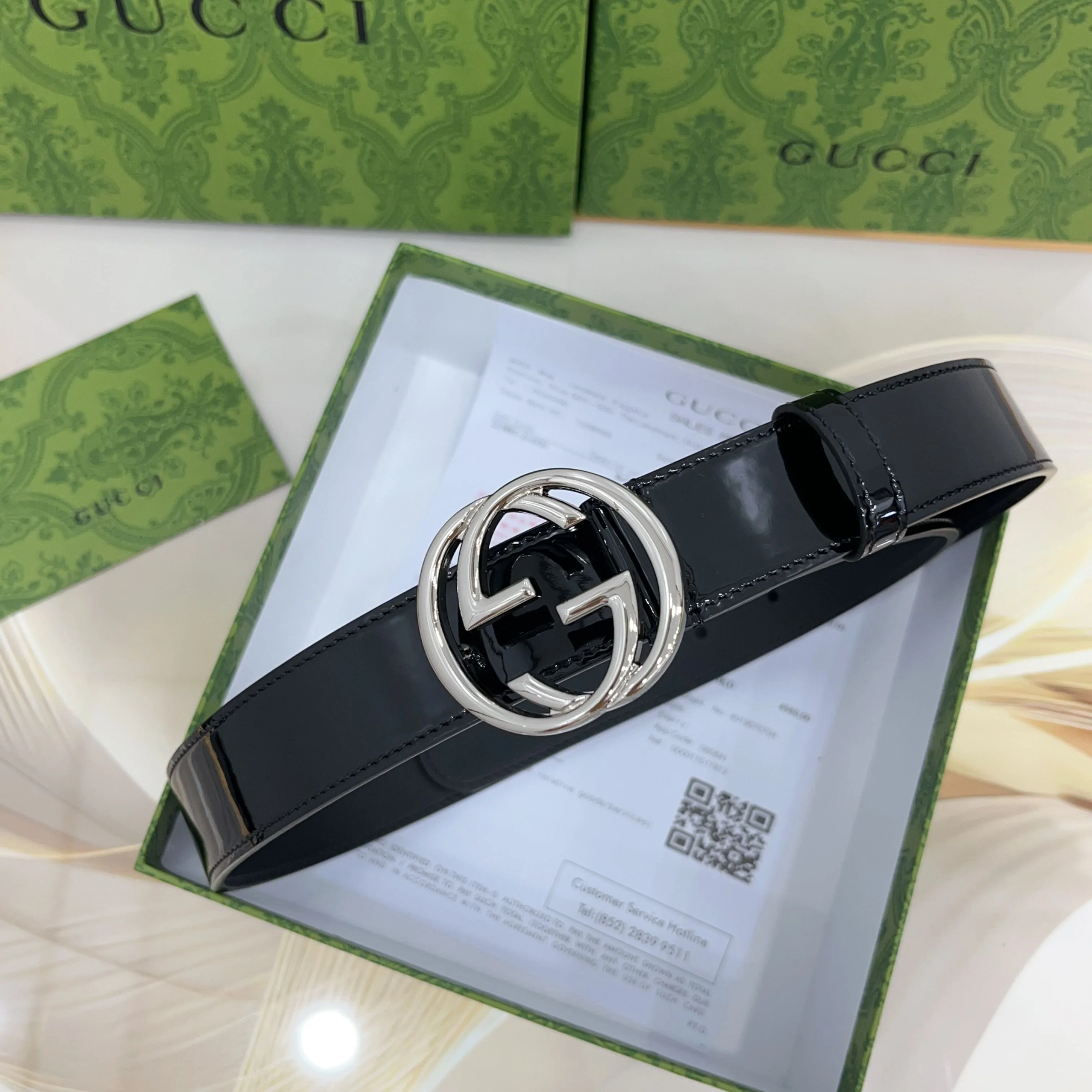 구찌 페이던트 가죽 슬림 벨트 상세 이미지 2
