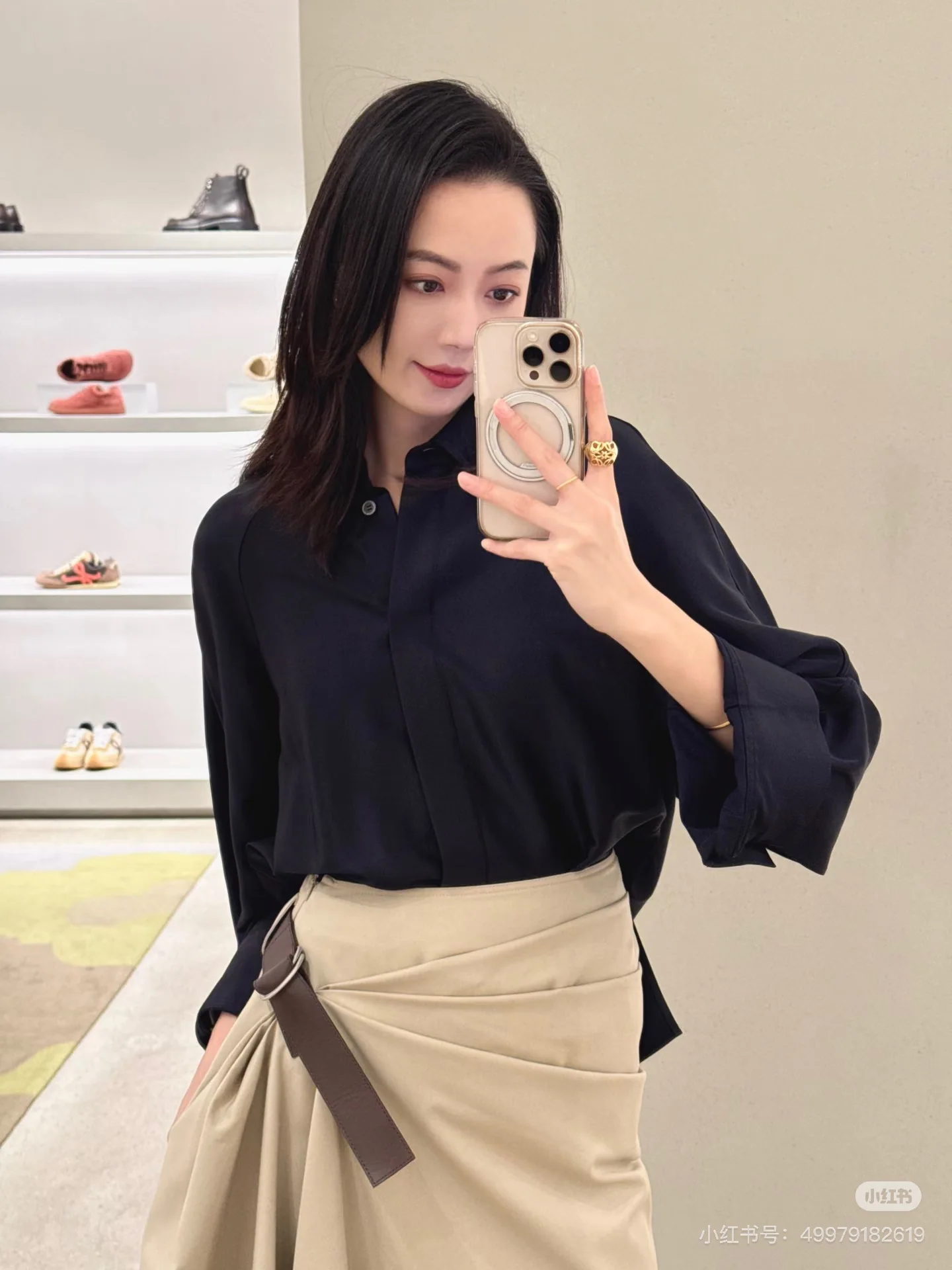 로에베 레이온 코튼 새틴 여성 셔츠 상세 이미지 1