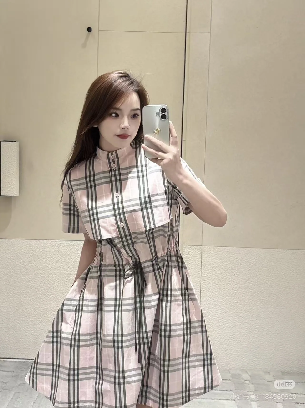 버버리 체크 패턴 셔츠 원피스 상세 이미지 1