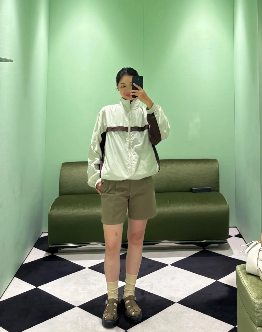 프라다 컬러 블록 나일론 여성 자켓 상세 이미지 7