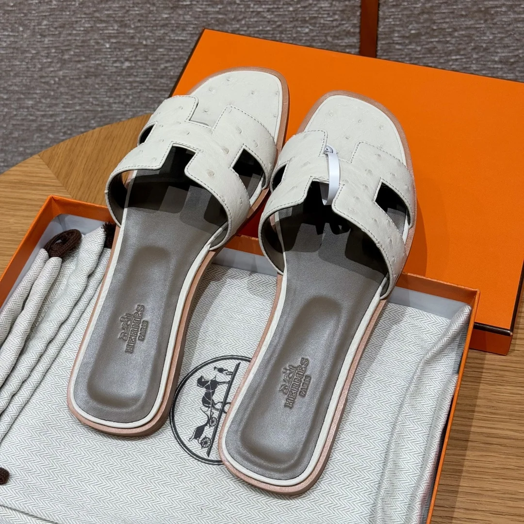 에르메스 오란 타조 가죽 샌들 상세 이미지 4