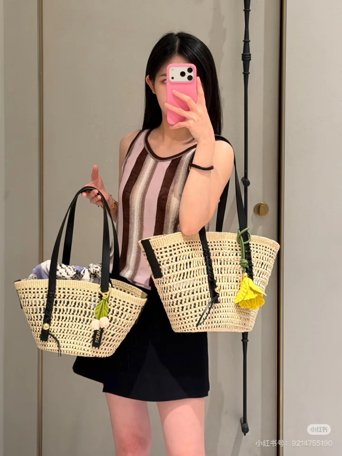 로에베 스트라이프 경량 니트 여성 반팔 상세 이미지 6