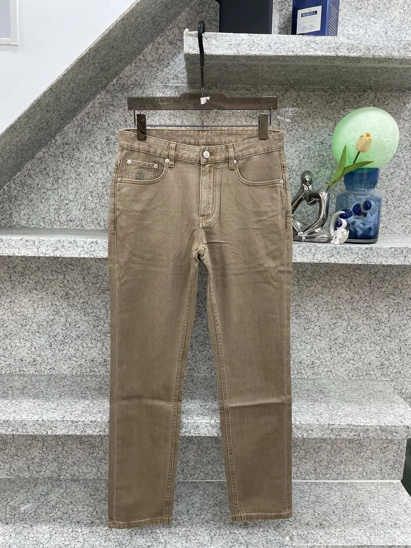 브루넬로쿠치넬리 남성 슬림핏 스트레이트 레그 진 바지 상세 이미지 2