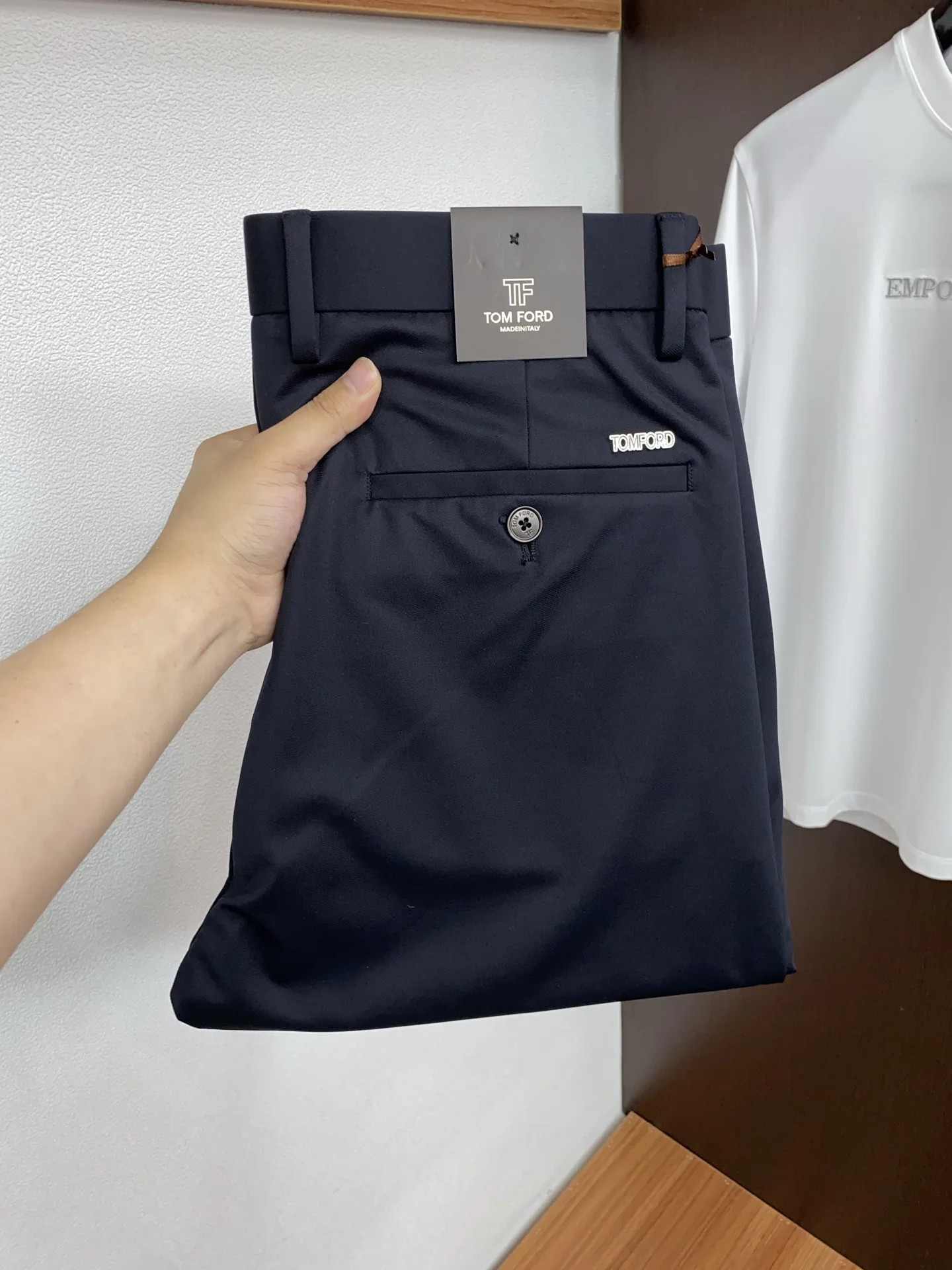 톰포드 린넨 코튼 남성 바지 상세 이미지 1