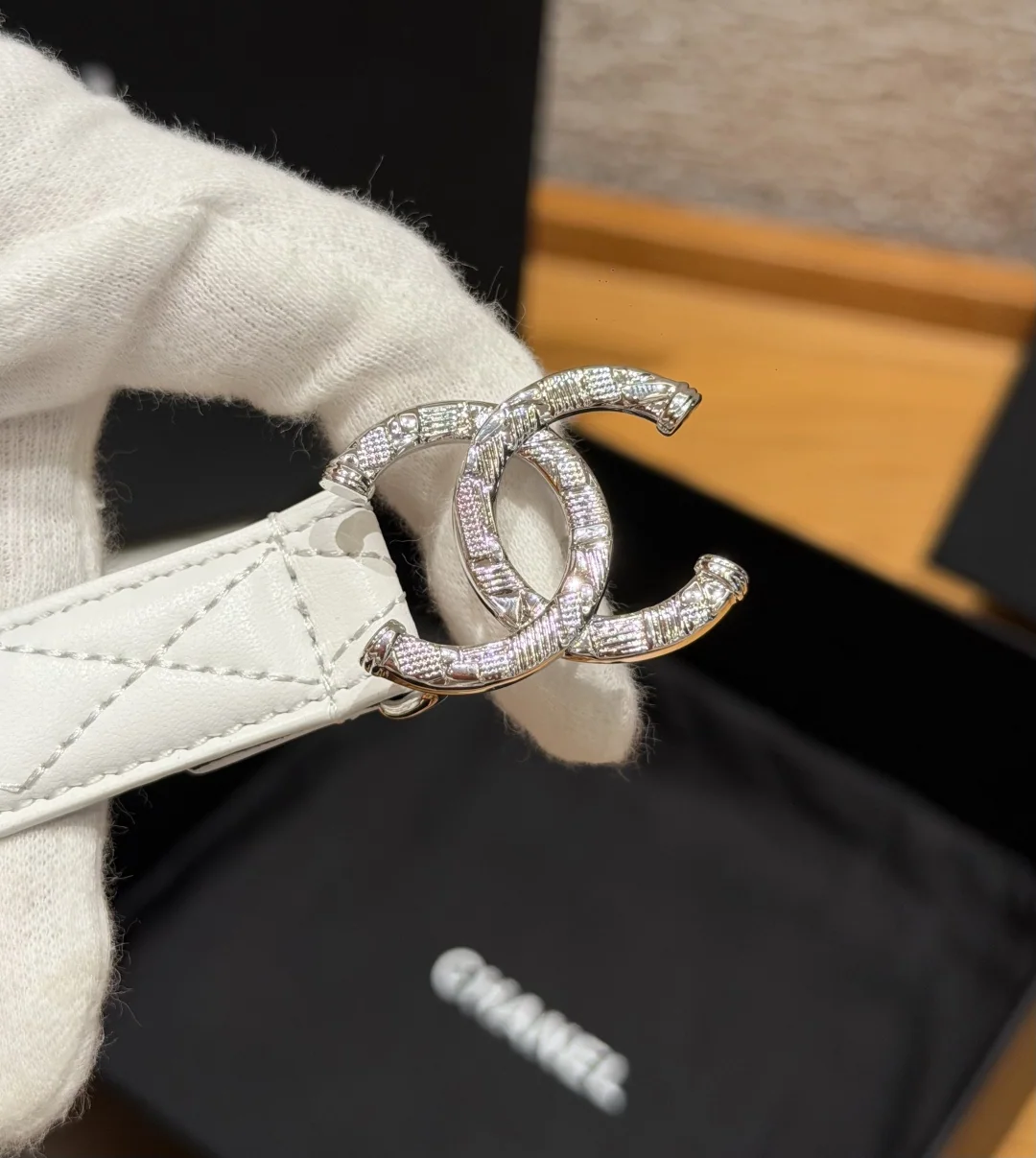 샤넬 퀼팅 램스킨 20mm 벨트 상세 이미지 3