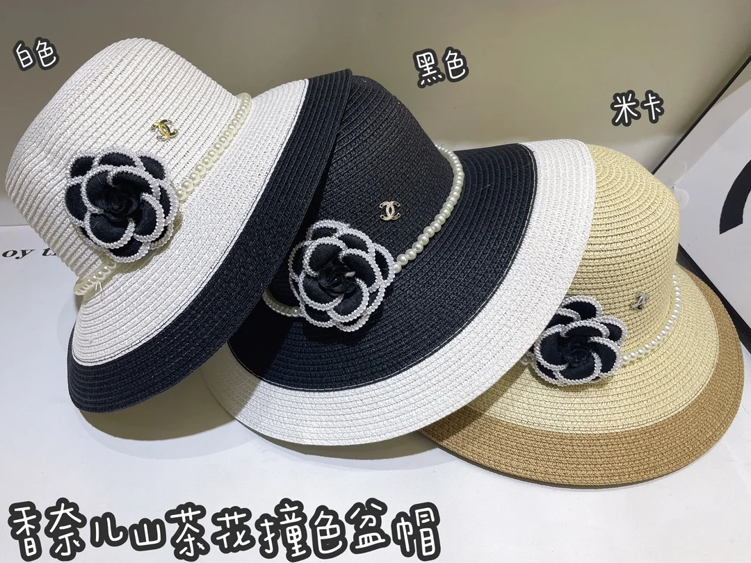 샤넬 스트로우 카멜리아 버킷햇 상세 이미지 1