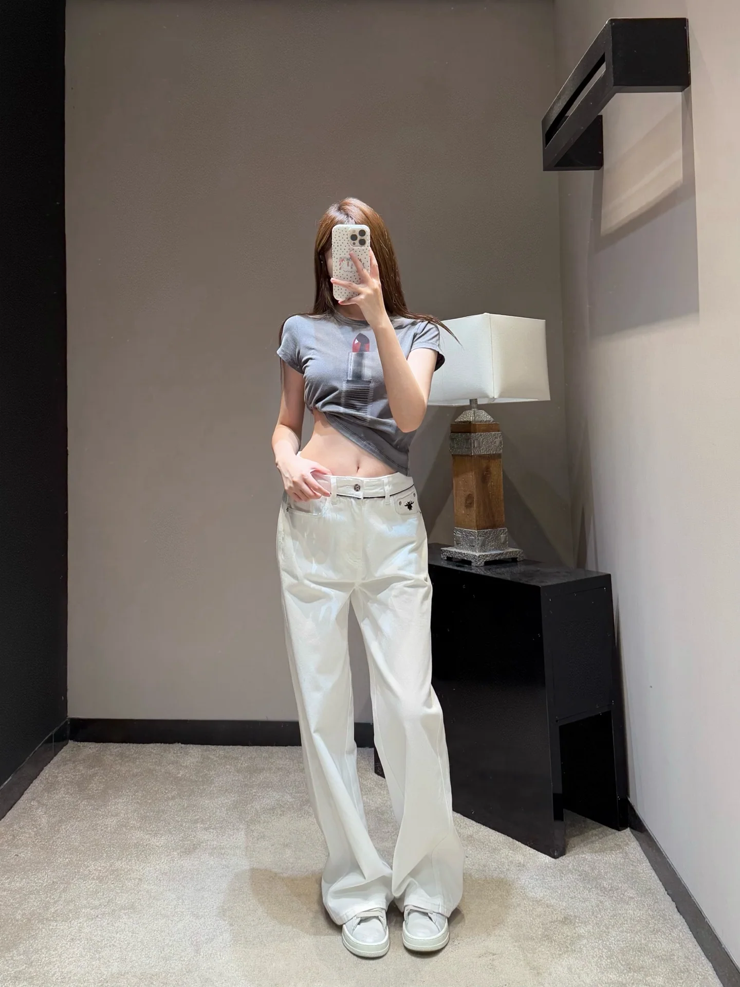 디올 와이드 레그 하이웨스트 데님 바지 상세 이미지 2