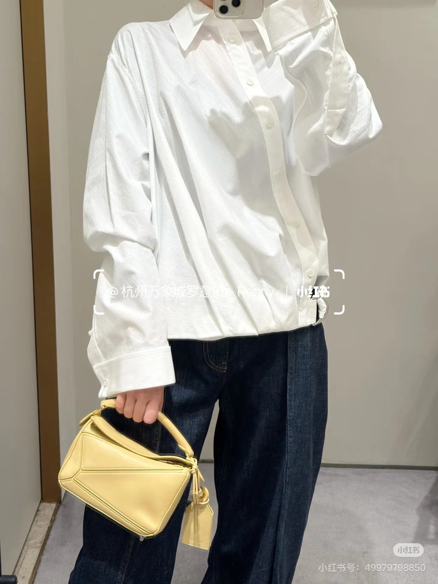 로에베 비대칭 실루엣 벨티드 여성 셔츠 상세 이미지 4