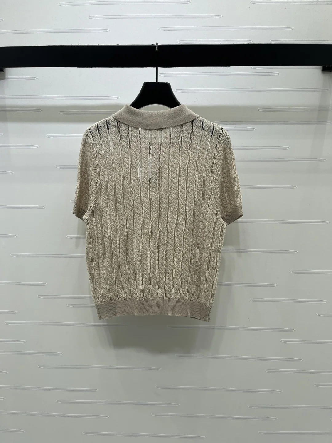 브루넬로쿠치넬리 케이블 니트 카라 여성 반팔 탑 상세 이미지 8