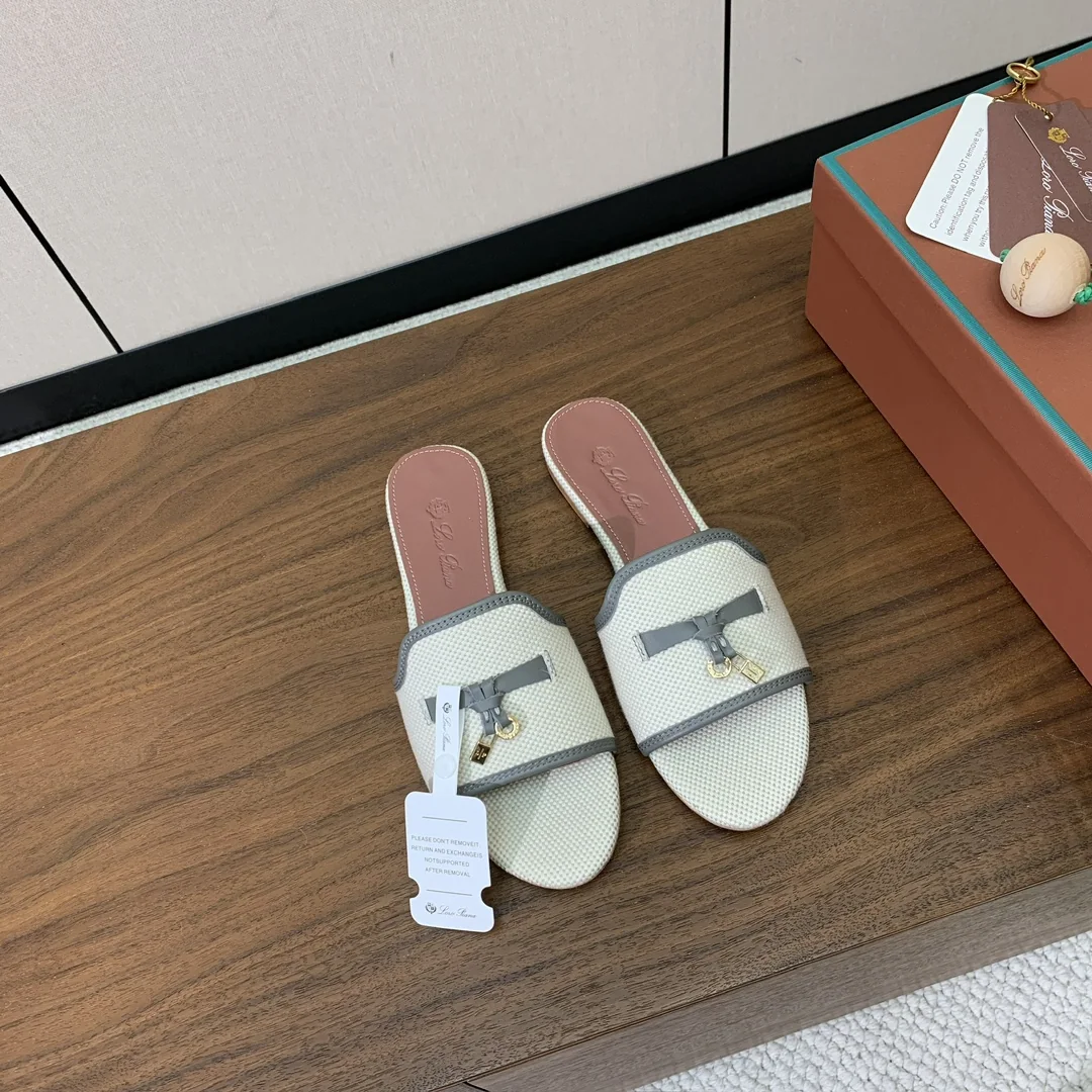 로로피아나 컬러 블록 플랫 샌들 상세 이미지 3
