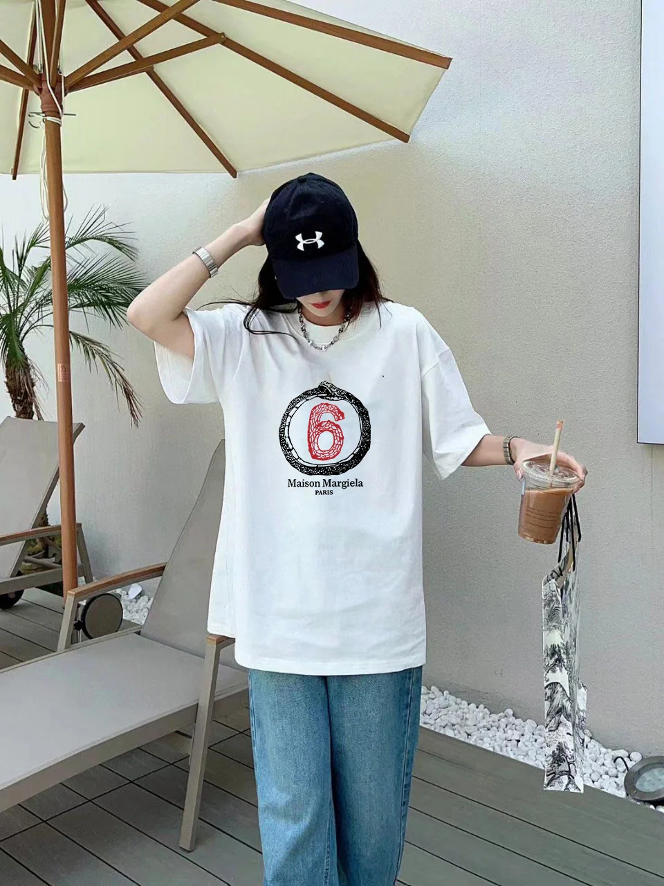 마르지엘라 프린트 로고 코튼 반팔 티셔츠 상세 이미지 9