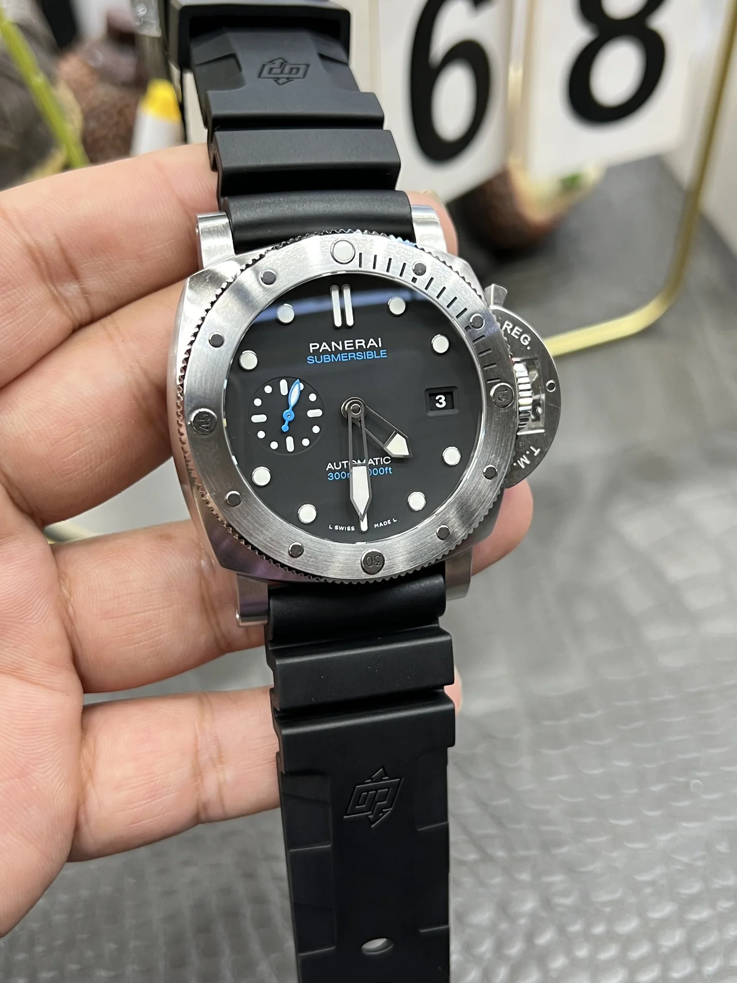 파네라이 PAM1229 블루 바늘 자동 시계 상세 이미지 4