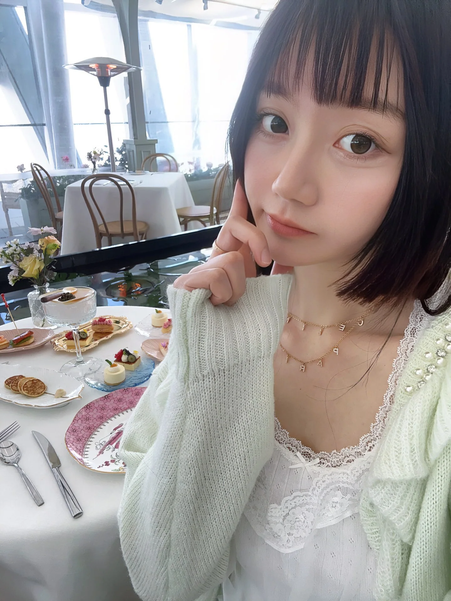 셀린느 C 더블 레이어 다이아몬드 이니셜 목걸이 상세 이미지 2