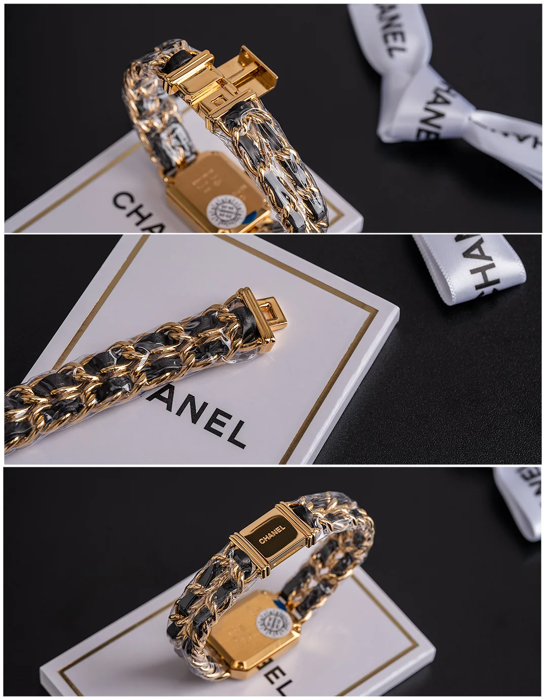 샤넬 프리미에르 락 블랙 골드 체인 BV 공장 여성 시계 레플리카 44745 Chanel 상세 이미지 8