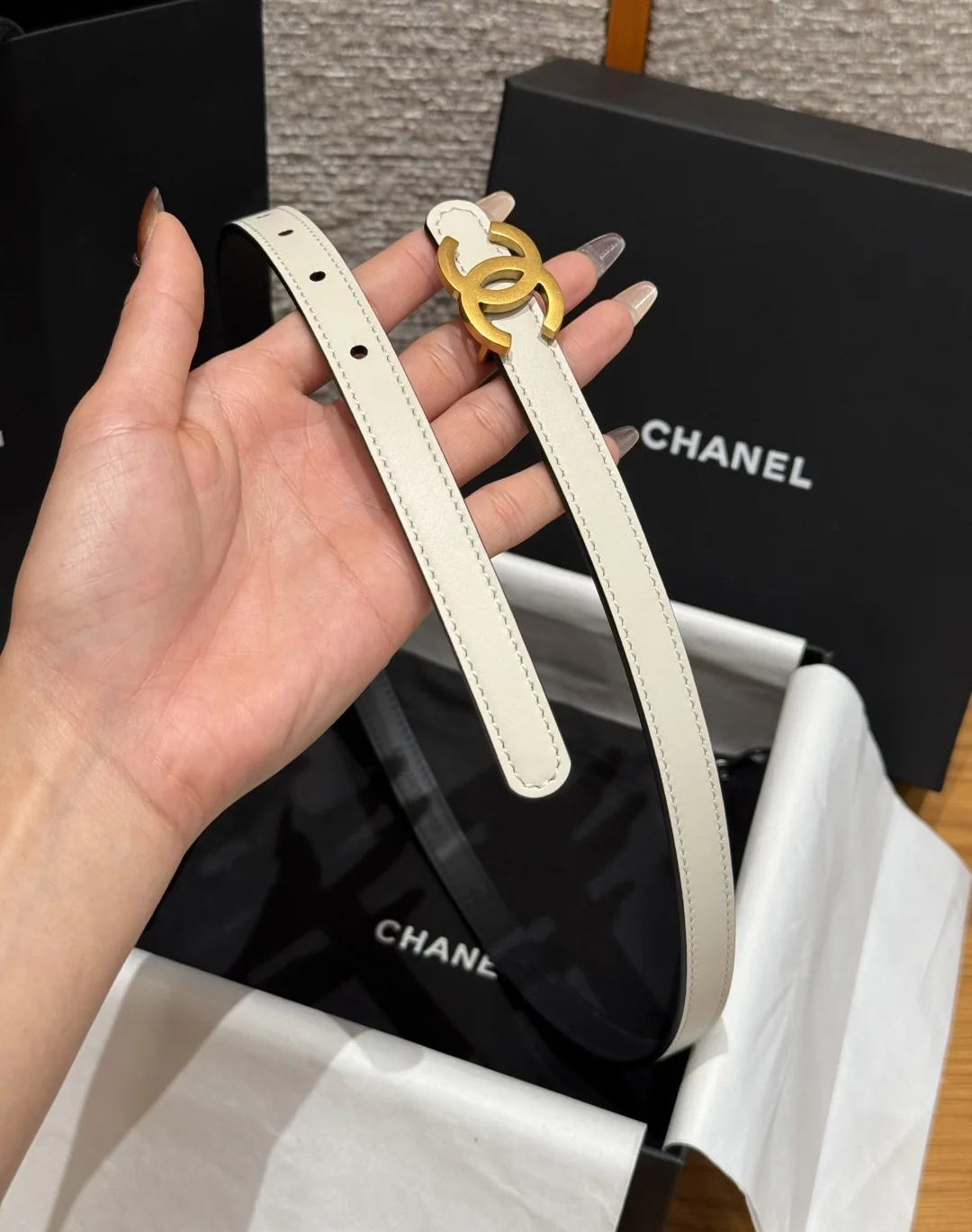 샤넬 슬림 양면 카프스킨 벨트 상세 이미지 4