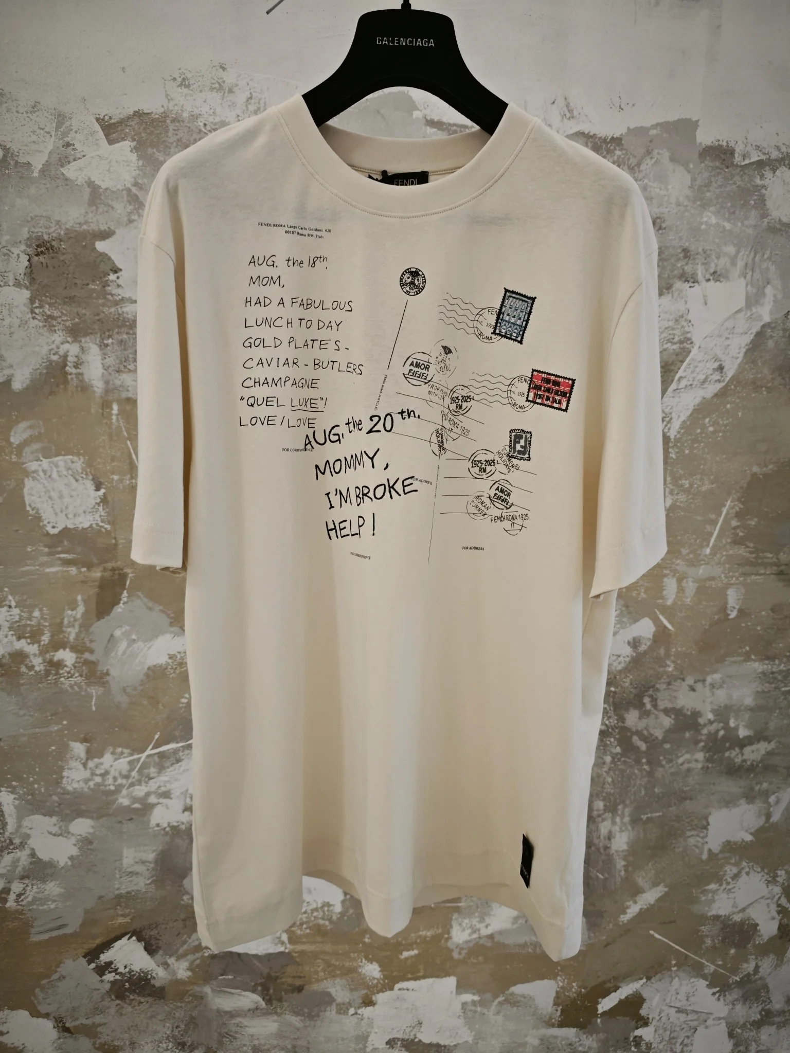펜디 FENDI 프린트 코튼 반팔 티셔츠 2025 SS 상세 이미지 1