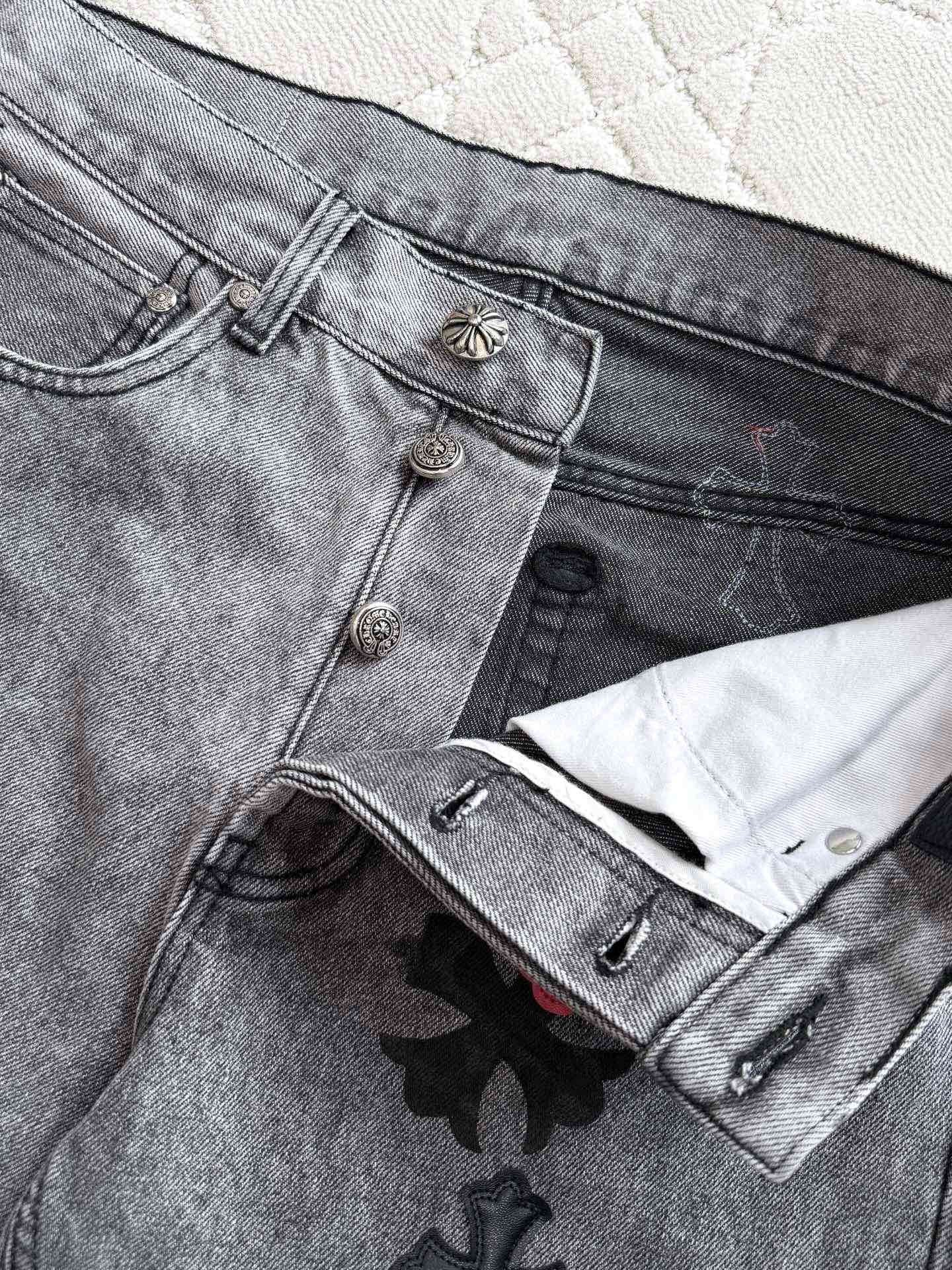 크롬하츠 그래피티 프린트 레더 라벨 남성 바지 25 SS 상세 이미지 7