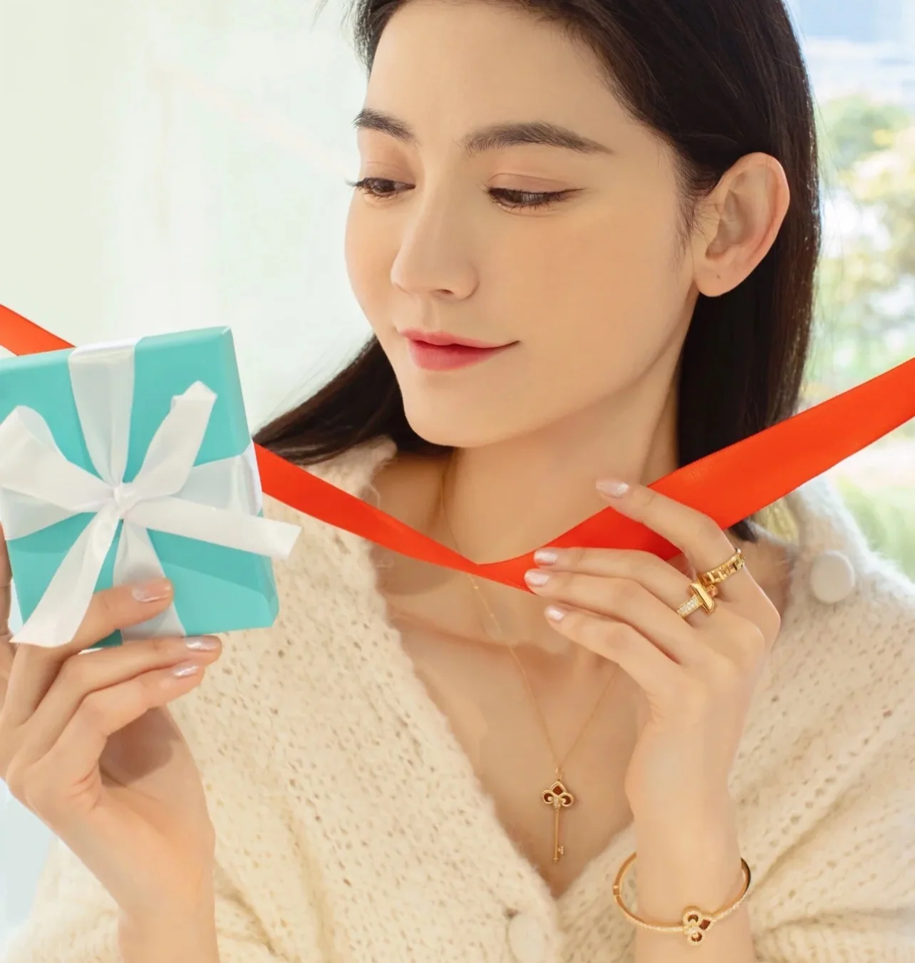 티파니 아이리스 플라워 레드 아게이트 스털링 실버 목걸이 상세 이미지 8