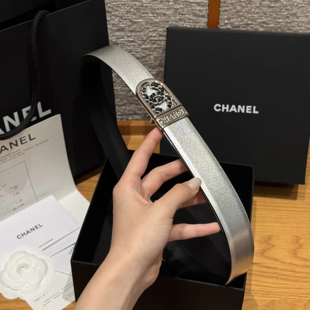 샤넬 양면 소가죽 더블 C 체인 벨트 상세 이미지 4