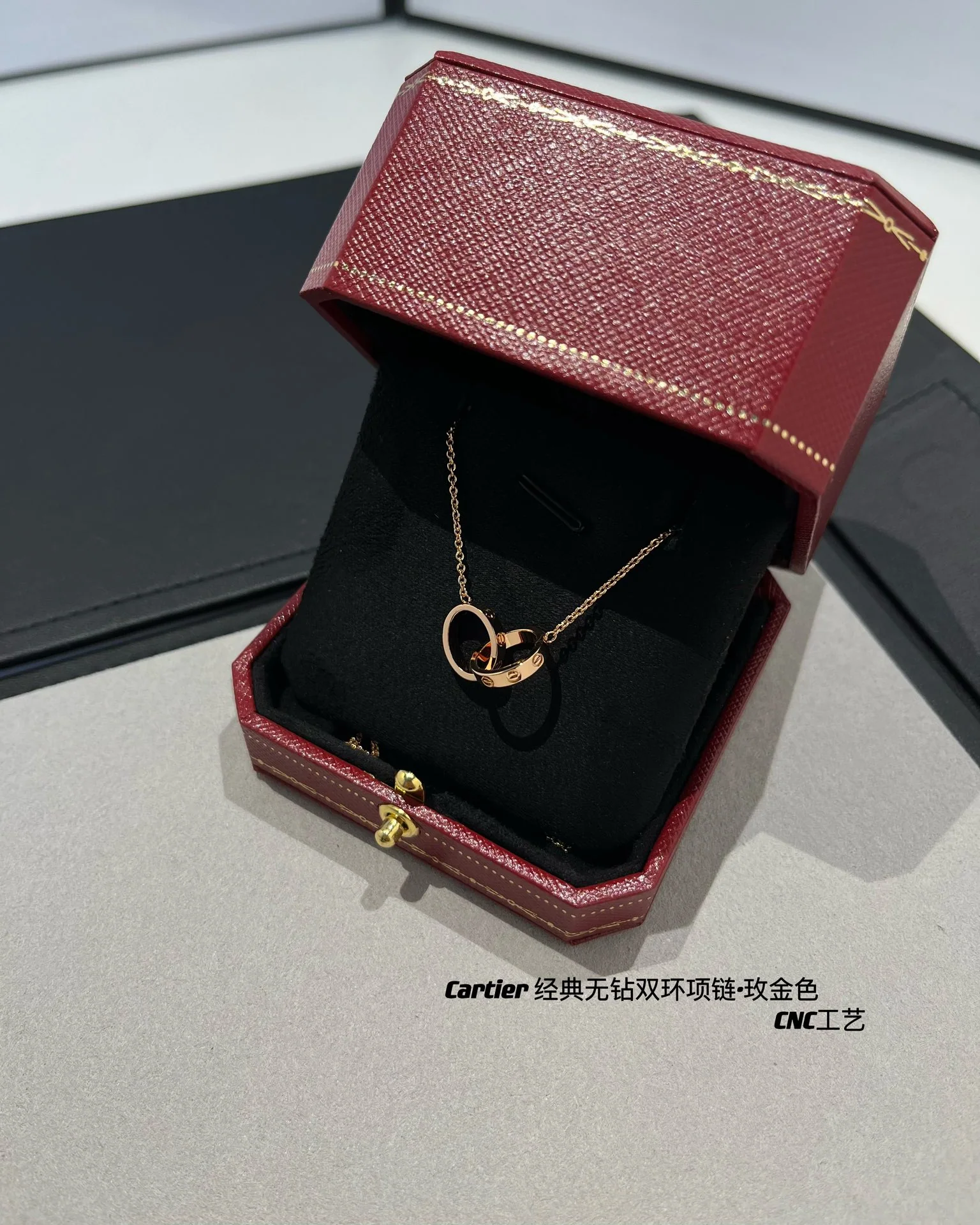 까르띠에 스크류 더블링 로즈골드 목걸이 상세 이미지 1