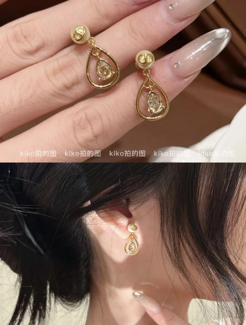 디올 티어드롭 진주 귀걸이 상세 이미지 3