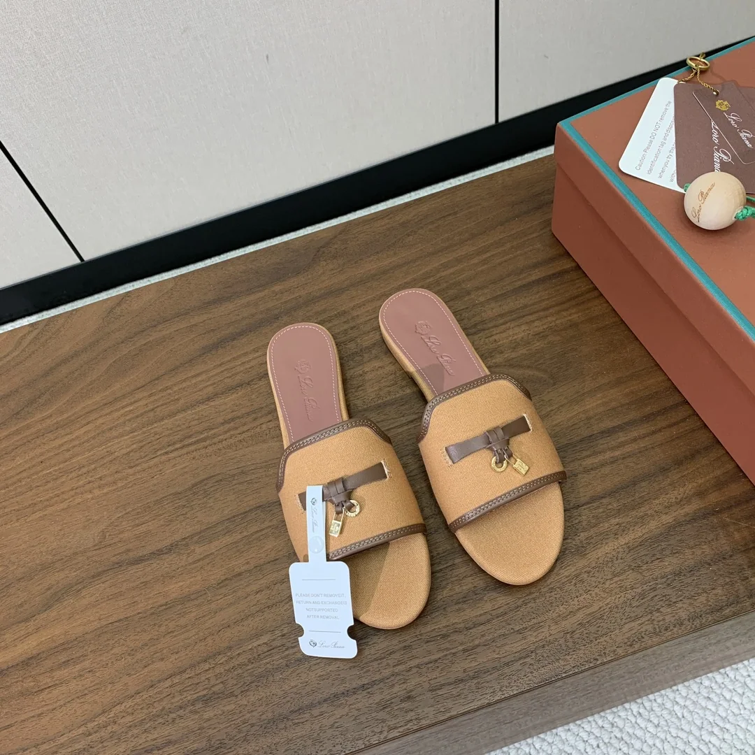 로로피아나 컬러 블록 플랫 샌들 상세 이미지 3