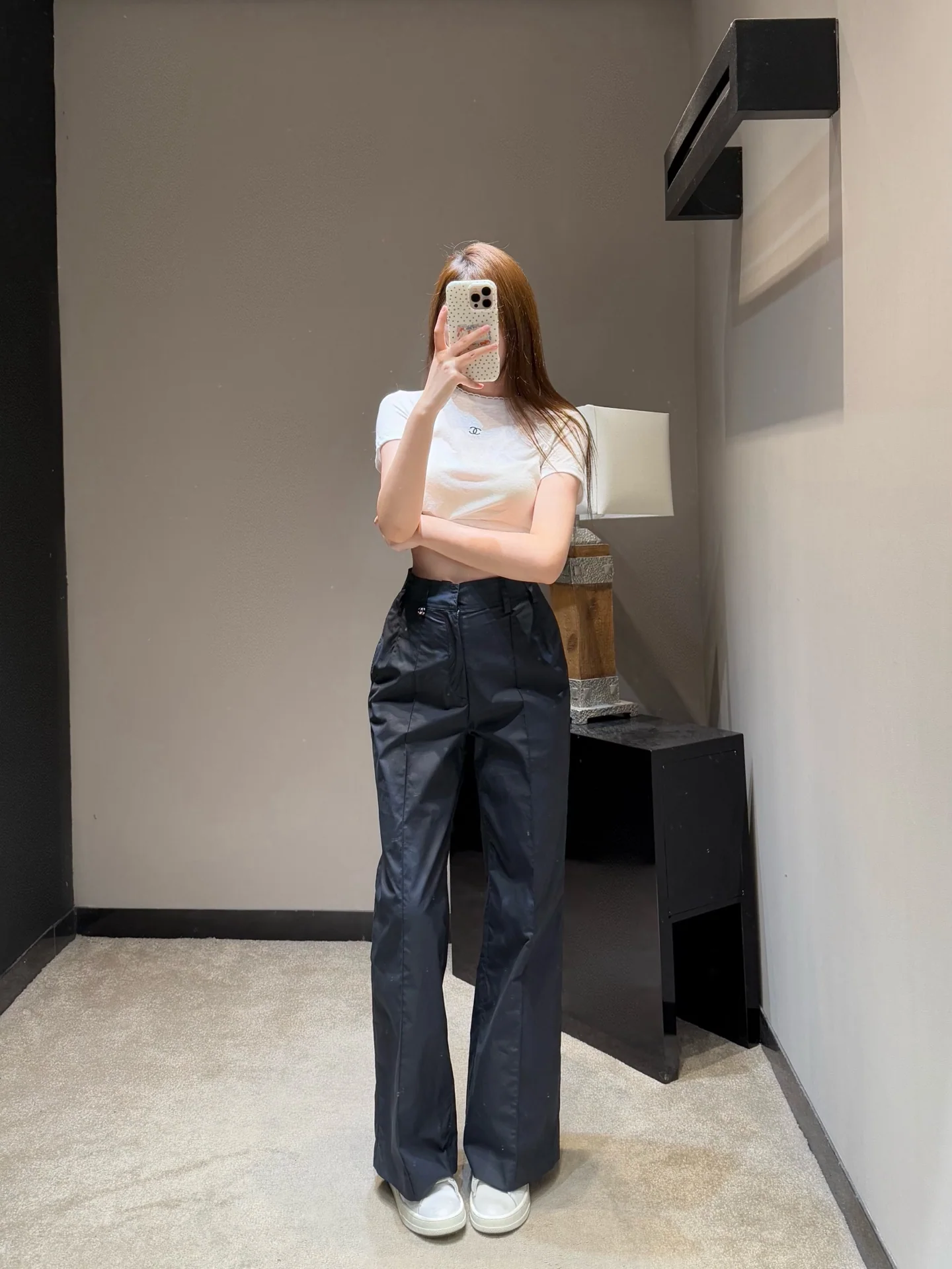 샤넬 더블 C 메탈 버클 네이비 여성 바지 상세 이미지 4